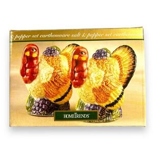 Vintage Home Trends Turkey Salt and Pepper Shaker Set Collectible Thanksgiving